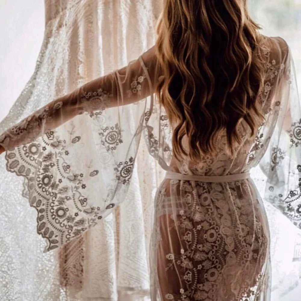 Boho Lace Robe - Picture 3 of 9